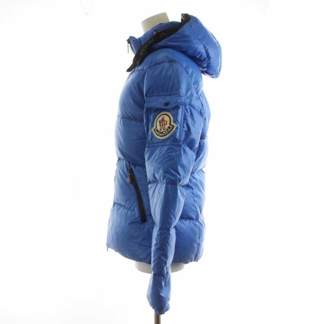 MONCLER(モンクレール)のモンクレール バディア ダウンジャケット フード付き ロゴ ワッペン 2 M 青 レディースのジャケット/アウター(ダウンジャケット)の商品写真