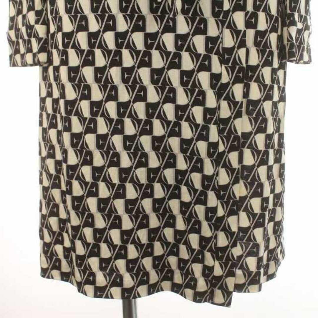 DIANE von FURSTENBERG(ダイアンフォンファステンバーグ)のダイアンフォンファステンバーグ ワンピース 長袖  絹 シルク 2 M 黒 白 レディースのワンピース(ロングワンピース/マキシワンピース)の商品写真