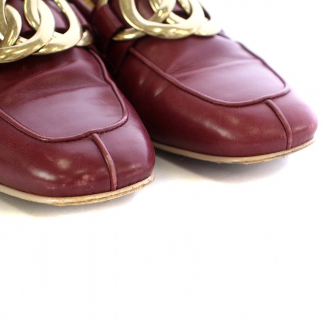 TOD'S(トッズ)のトッズ ケイト ゴンミーニ ローファー チェーン 38 25.0cm ボルドー レディースの靴/シューズ(ローファー/革靴)の商品写真