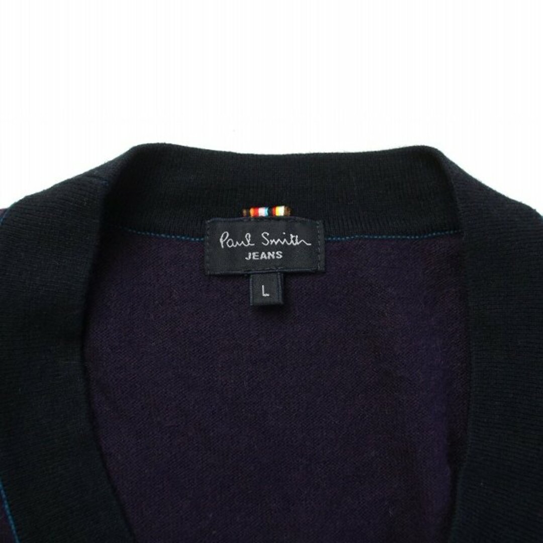 Paul Smith JEANS ヘンリーネックニット セーター 長袖 L 紫 メンズのトップス(ニット/セーター)の商品写真