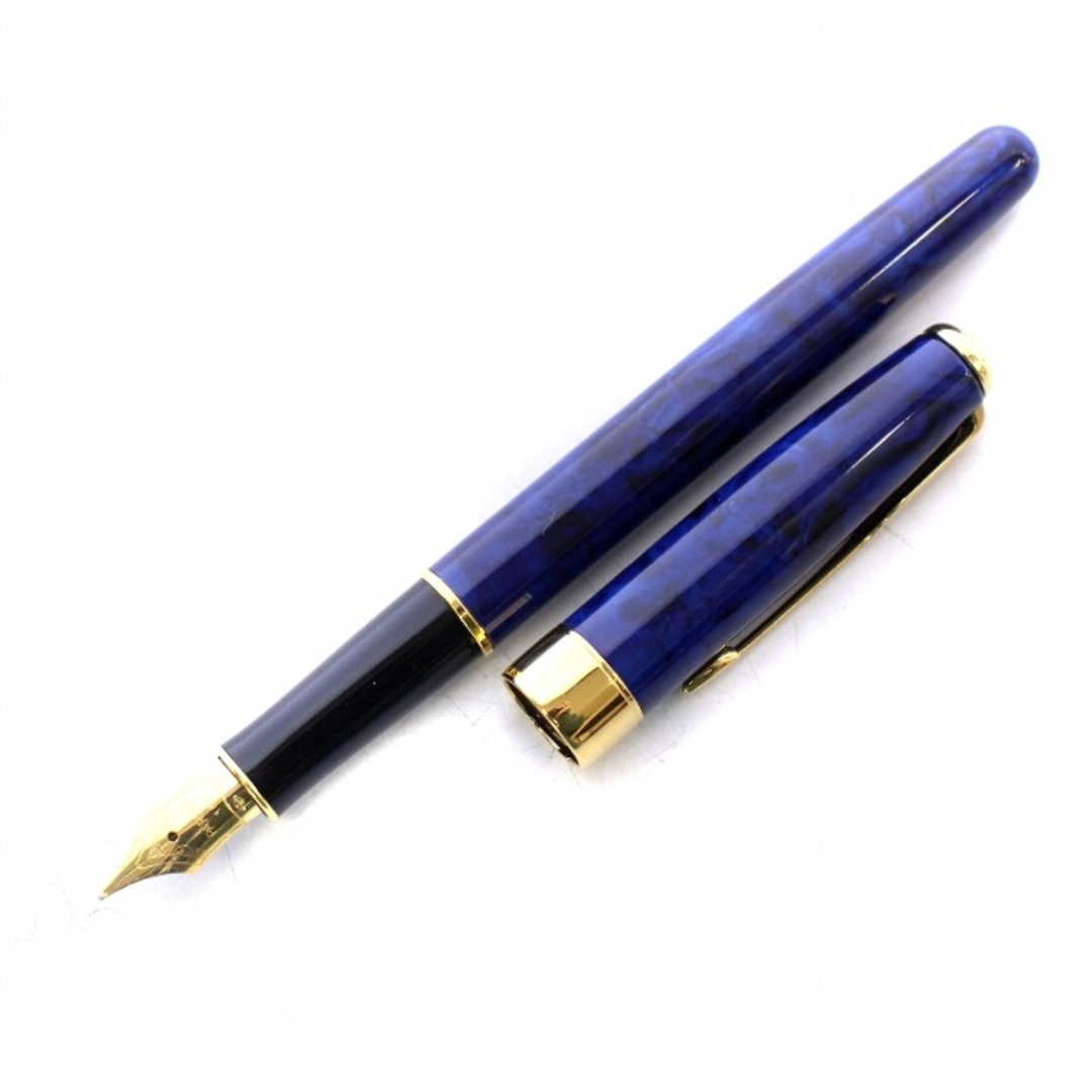 Parker(パーカー)のパーカー ソネット 万年筆 筆記用具 マーブル柄 ペン先18K 紺 ネイビー 黒 インテリア/住まい/日用品の文房具(ペン/マーカー)の商品写真