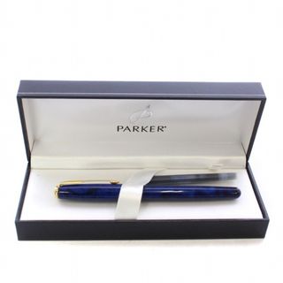 パーカー(Parker)のパーカー ソネット 万年筆 筆記用具 マーブル柄 ペン先18K 紺 ネイビー 黒(ペン/マーカー)