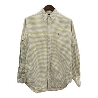 ポロラルフローレン(POLO RALPH LAUREN)のPolo by Ralph Lauren ポロ ラルフローレン 長袖シャツ アメカジ チェック イエロー (メンズ M) 中古 古着 Q3031(シャツ)