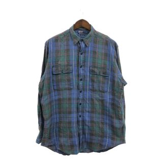 ポロラルフローレン(POLO RALPH LAUREN)の90年代 Polo by Ralph Lauren ポロ ラルフローレン 長袖シャツ チェック マルチカラー (メンズ L) 中古 古着 Q3051(シャツ)