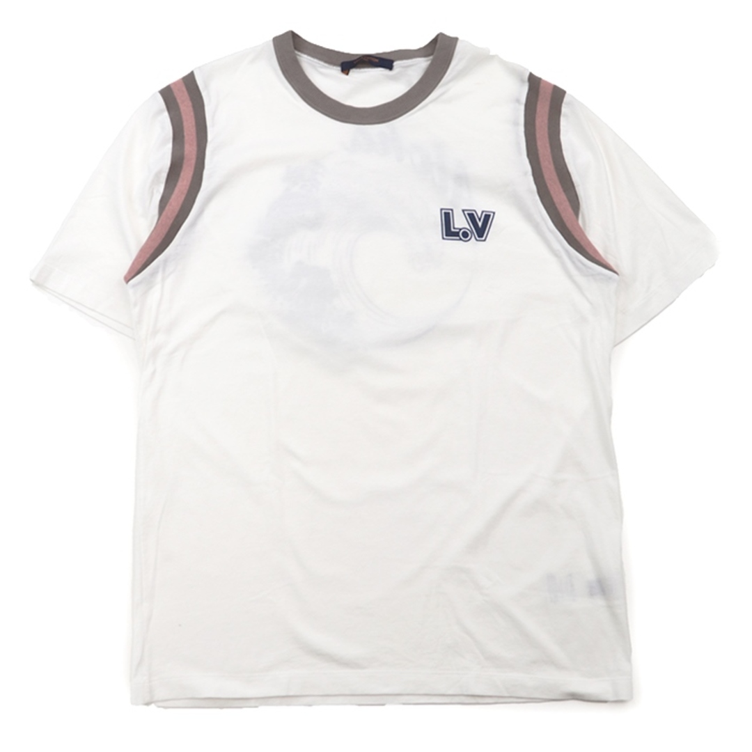 LOUIS VUITTON(ルイヴィトン)の【美品】ルイ・ヴィトン 18年 RM181M FMB HEY18W Aloha プリント 半袖Ｔシャツ メンズ サイズ XL 白 紺 LOUIS VUITTON メンズのトップス(Tシャツ/カットソー(半袖/袖なし))の商品写真