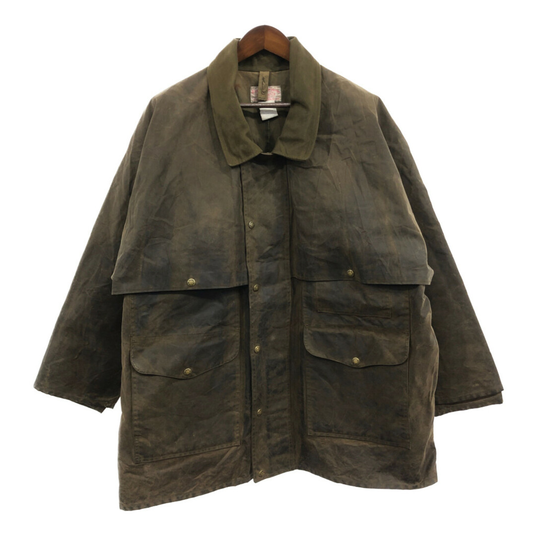 FILSON(フィルソン)の90年代 USA製 FILSON フィルソン オイルド マッキーノジャケット 大きいサイズ ブラウン (メンズ 50) 中古 古着 Q3060 メンズのジャケット/アウター(その他)の商品写真