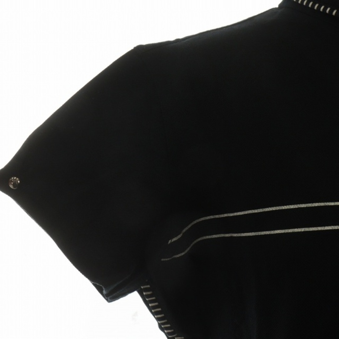 adabat(アダバット)のアダバット ポロシャツ カットソー 半袖 ハーフジップ 鹿の子 40 L 黒 レディースのトップス(ポロシャツ)の商品写真