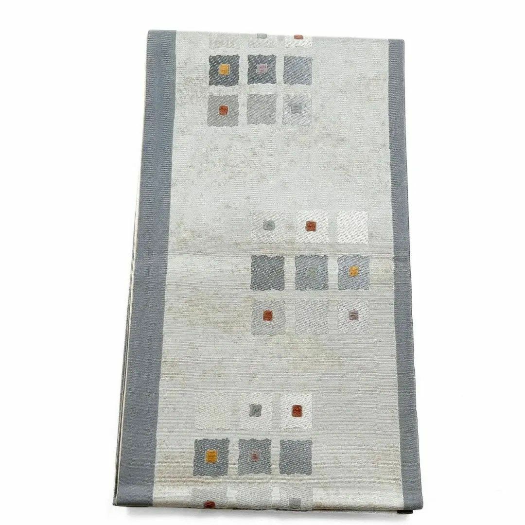 袋帯　モール　四角　色紙　抽象模様　着物　034w レディースの水着/浴衣(その他)の商品写真
