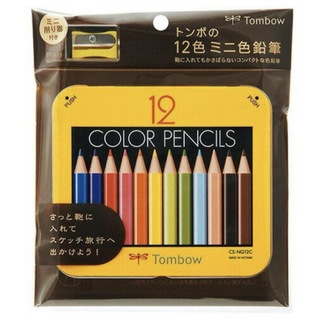 トンボ鉛筆 - 新品未使用未開封 トンボ 12色ミニ色鉛筆　ミニ削り器付き