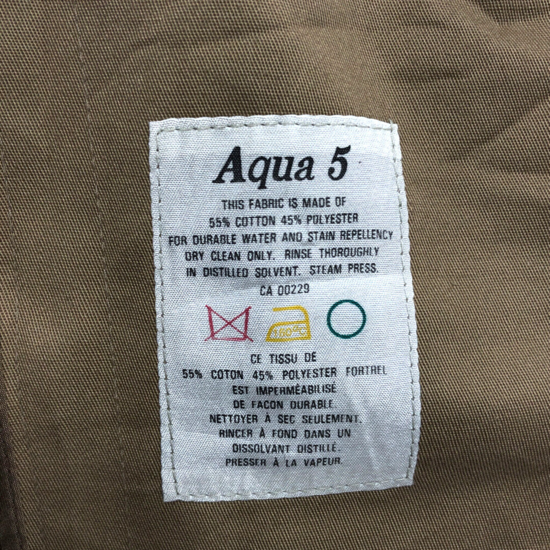 80年代 カナダ製 Aquascutum アクアスキュータム Aqua5 チェスターコート ベージュ (メンズ XL相当) 中古 古着 Q3085 メンズのジャケット/アウター(トレンチコート)の商品写真