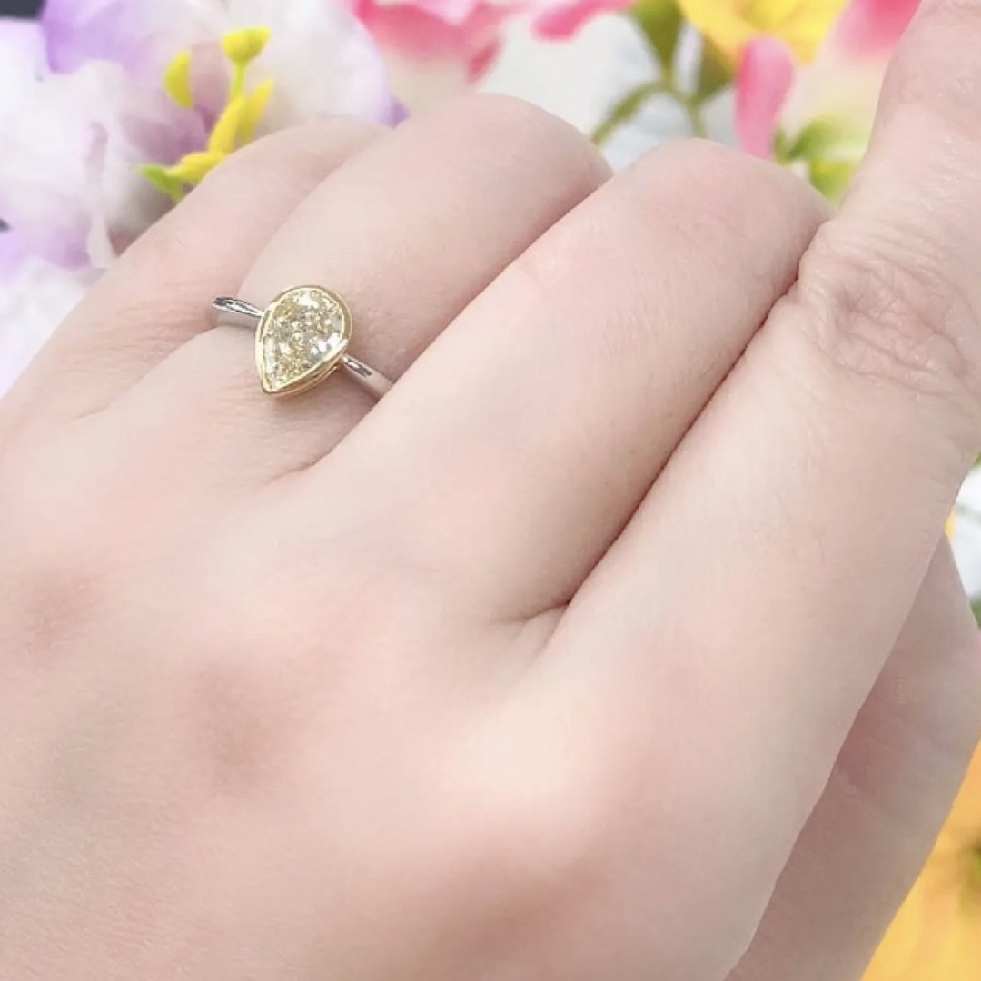 【JC5203】Pt900/K18 天然ダイヤモンド リング レディースのアクセサリー(リング(指輪))の商品写真