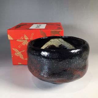 リ７７　茶碗　『佐々木松楽造』『富士絵』『黒楽茶碗』　抹茶碗　紙箱　茶道具(陶芸)