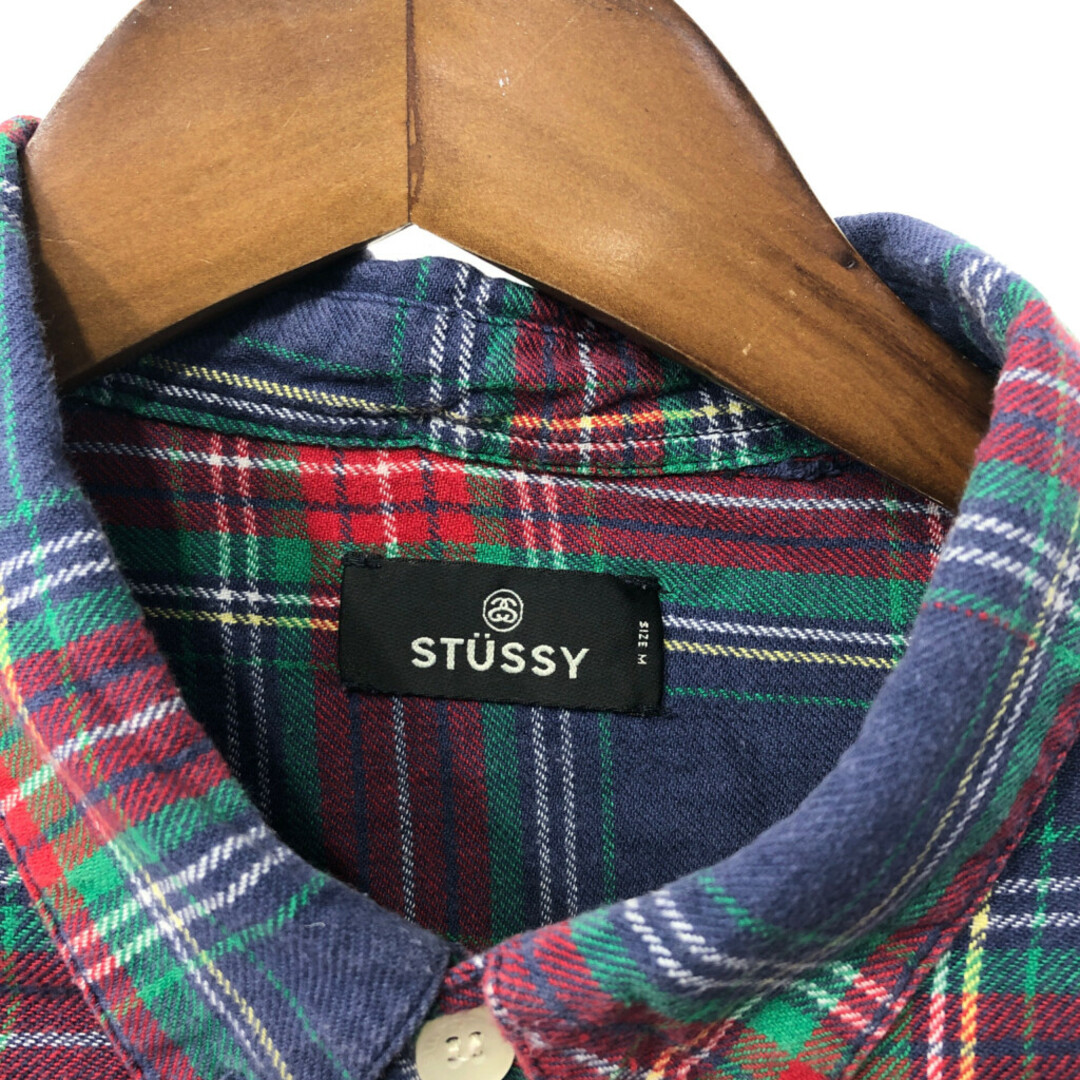 STUSSY(ステューシー)のSTUSSY ステューシー ボタンダウン 長袖シャツ チェック マルチカラー (メンズ M) 中古 古着 Q3113 メンズのトップス(シャツ)の商品写真