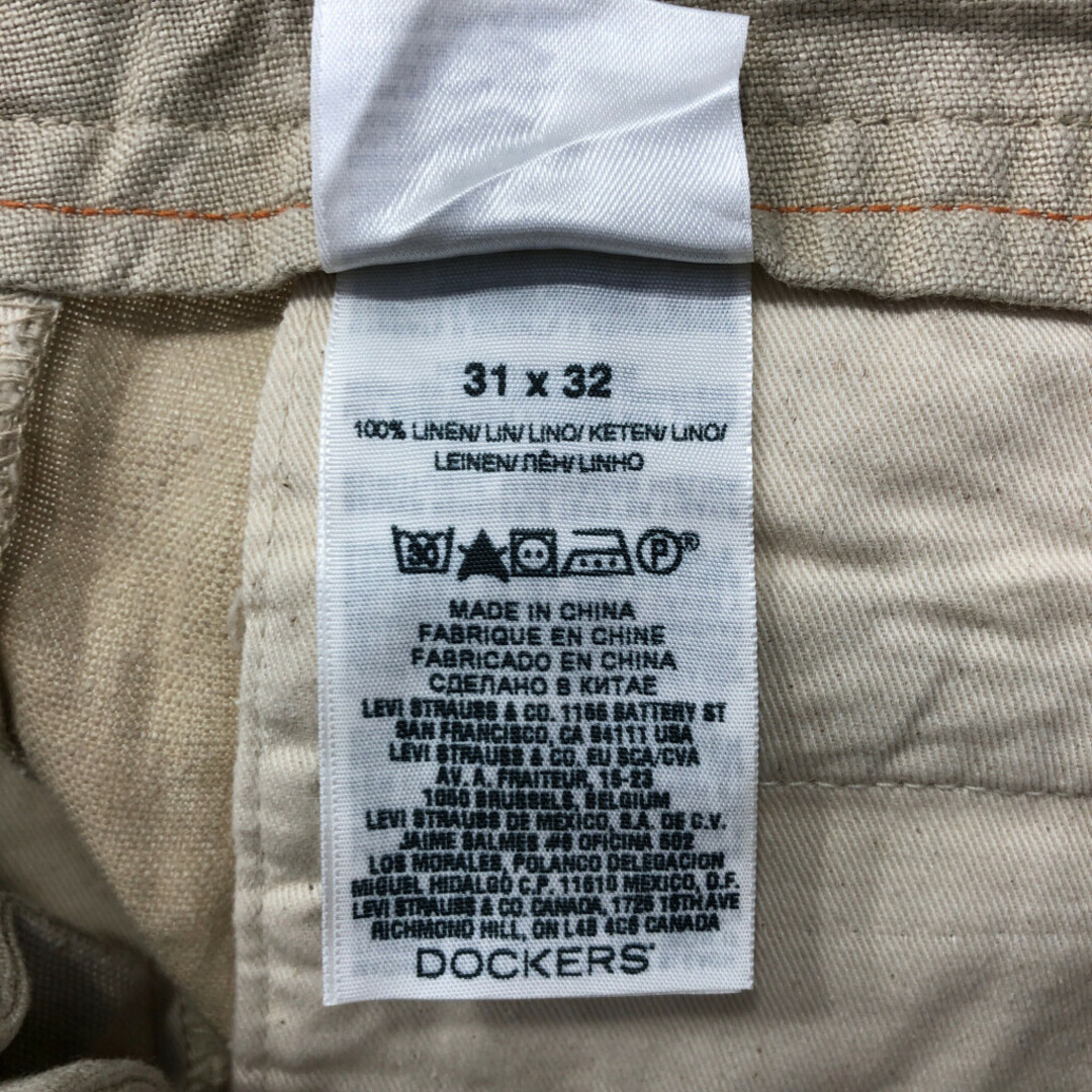 DOCKERS ドッカーズ リネンパンツ ベージュ (メンズ 31×32) 中古 古着 Q3103 メンズのパンツ(その他)の商品写真