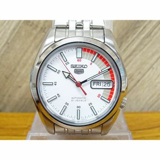 セイコー(SEIKO)のK広097/ SEIKO 5 腕時計 自動巻 稼働 裏スケ デイデイト(腕時計(アナログ))