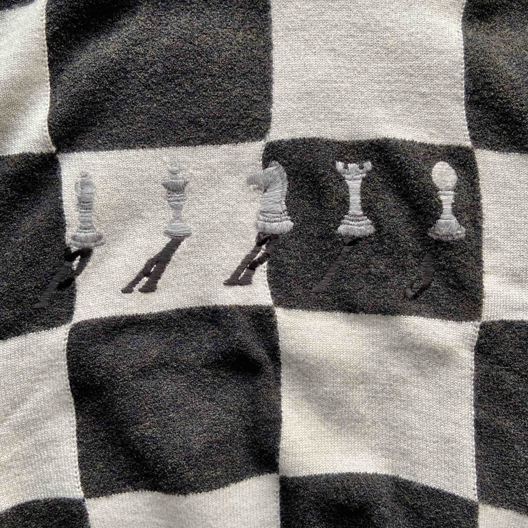 ART VINTAGE - 90s 00s vintage 古着 パネル柄ニット 黒灰 ART VINTAGE - 90s 00s vintage 古着 パネル柄ニット 黒灰