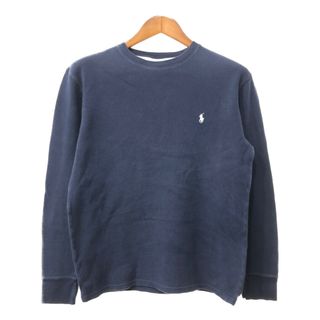 ポロラルフローレン(POLO RALPH LAUREN)の90年代 Polo by Ralph Lauren ポロ ラルフローレン サーマル長袖Ｔシャツ ワンポイントロゴ ネイビー (メンズ M) 中古 古着 Q3145(Tシャツ/カットソー(七分/長袖))