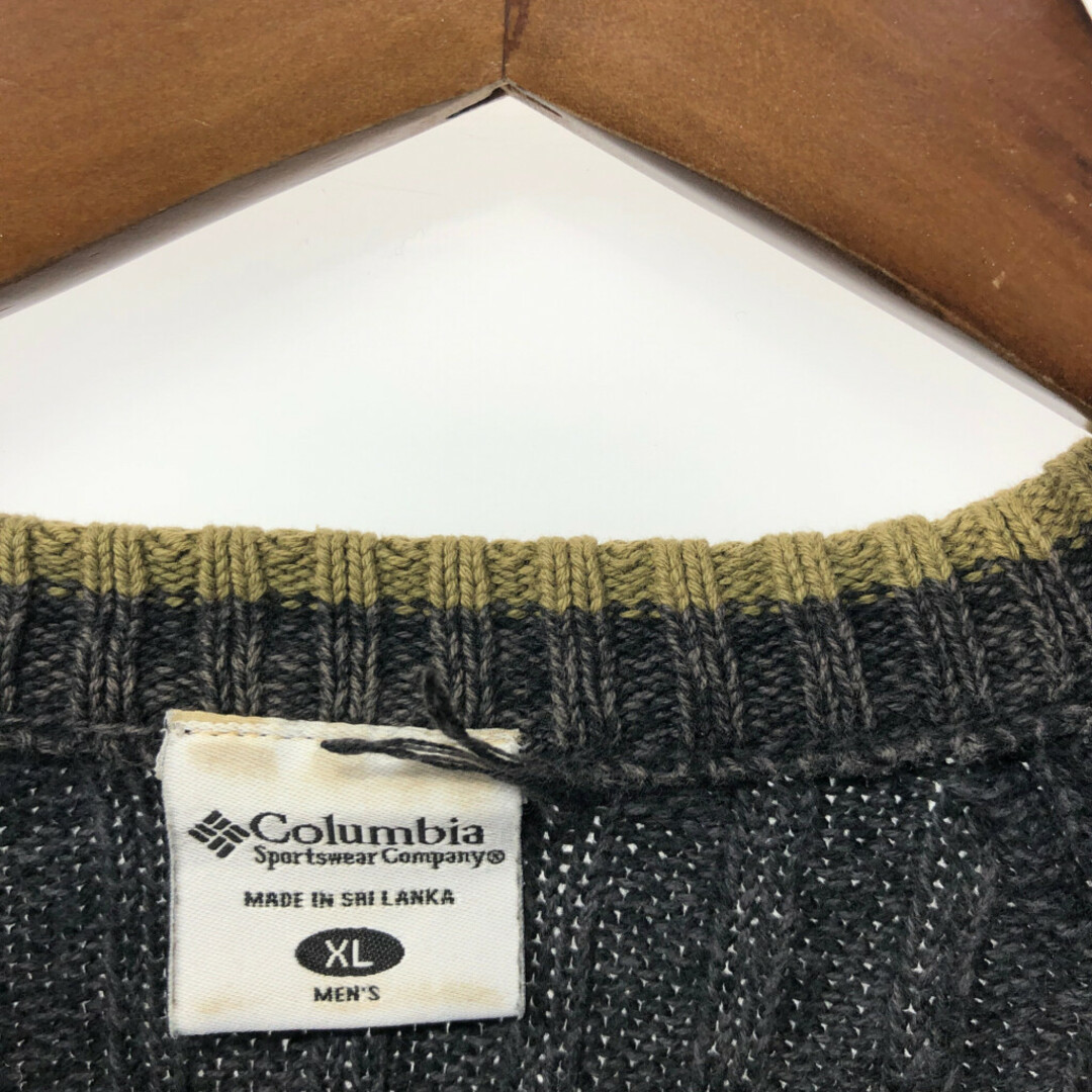 Columbia(コロンビア)のColumbia コロンビア リブニット セーター アウトドア ブラック (メンズ XL) 中古 古着 Q3150 メンズのトップス(ニット/セーター)の商品写真