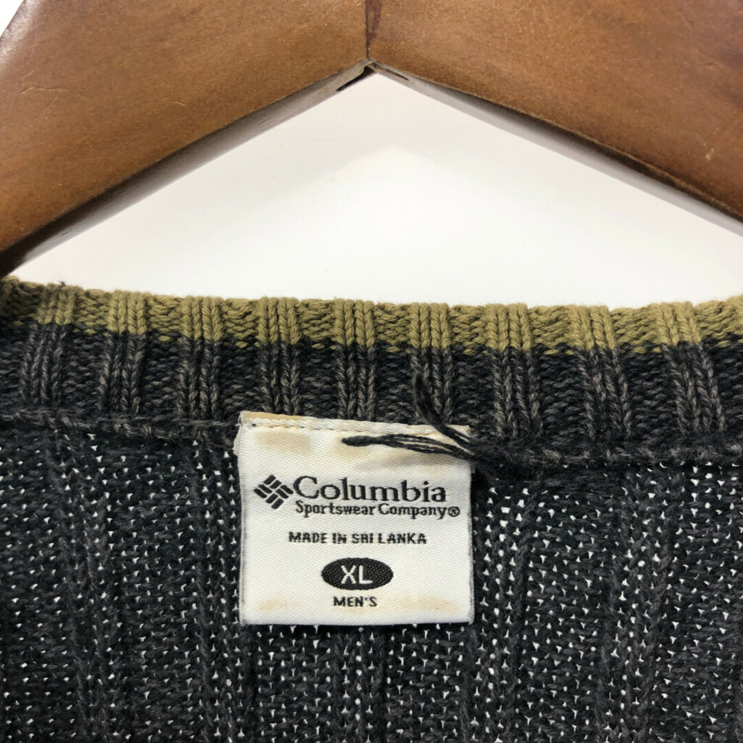 Columbia(コロンビア)のColumbia コロンビア リブニット セーター アウトドア ブラック (メンズ XL) 中古 古着 Q3150 メンズのトップス(ニット/セーター)の商品写真