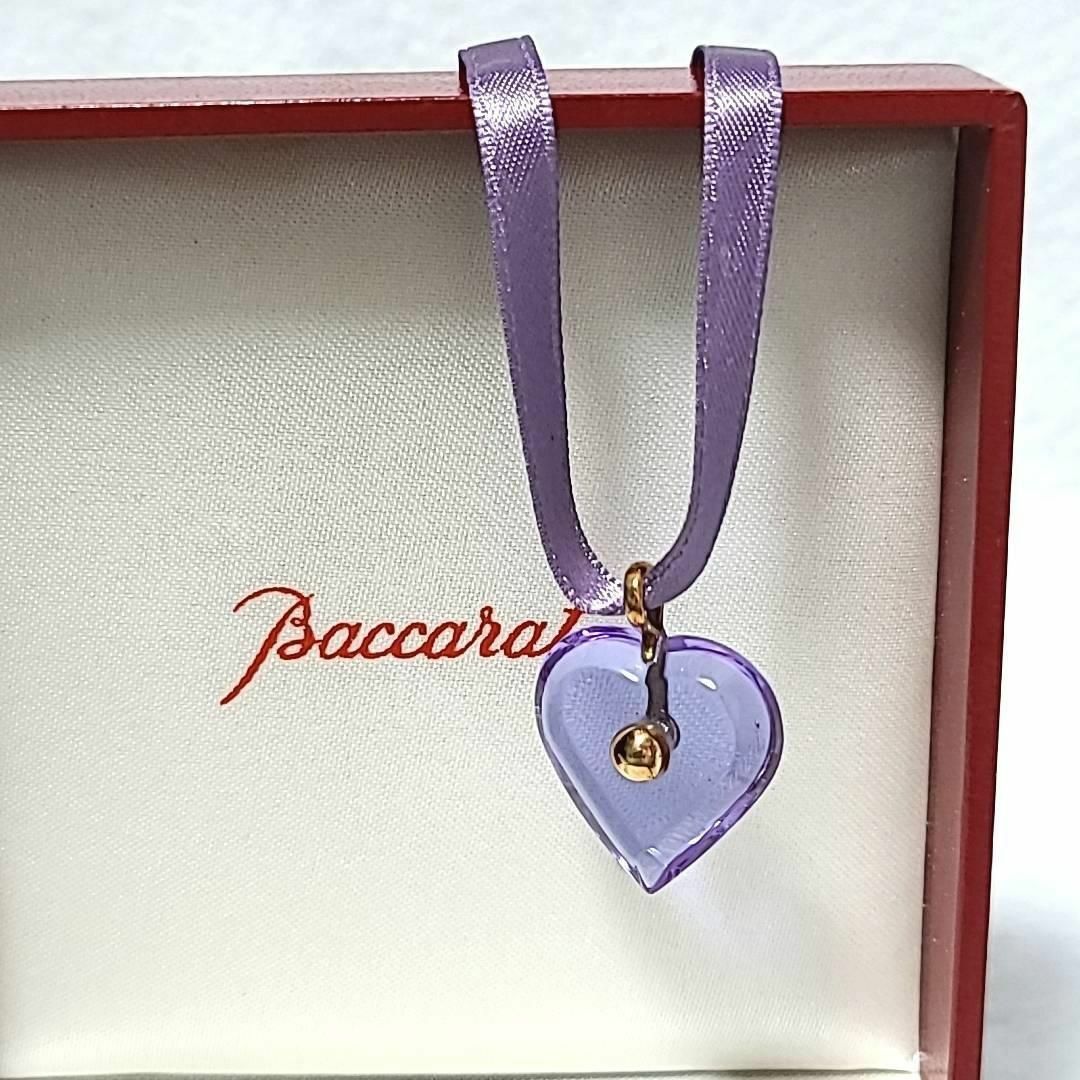 Baccarat(バカラ)の△ほぼ新品△バカラ ハート ネックレス 750 18K パルム ピンクパープル レディースのアクセサリー(ネックレス)の商品写真