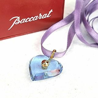 バカラ(Baccarat)の△ほぼ新品△バカラ ハート ネックレス 750 18K パルム ピンクパープル(ネックレス)