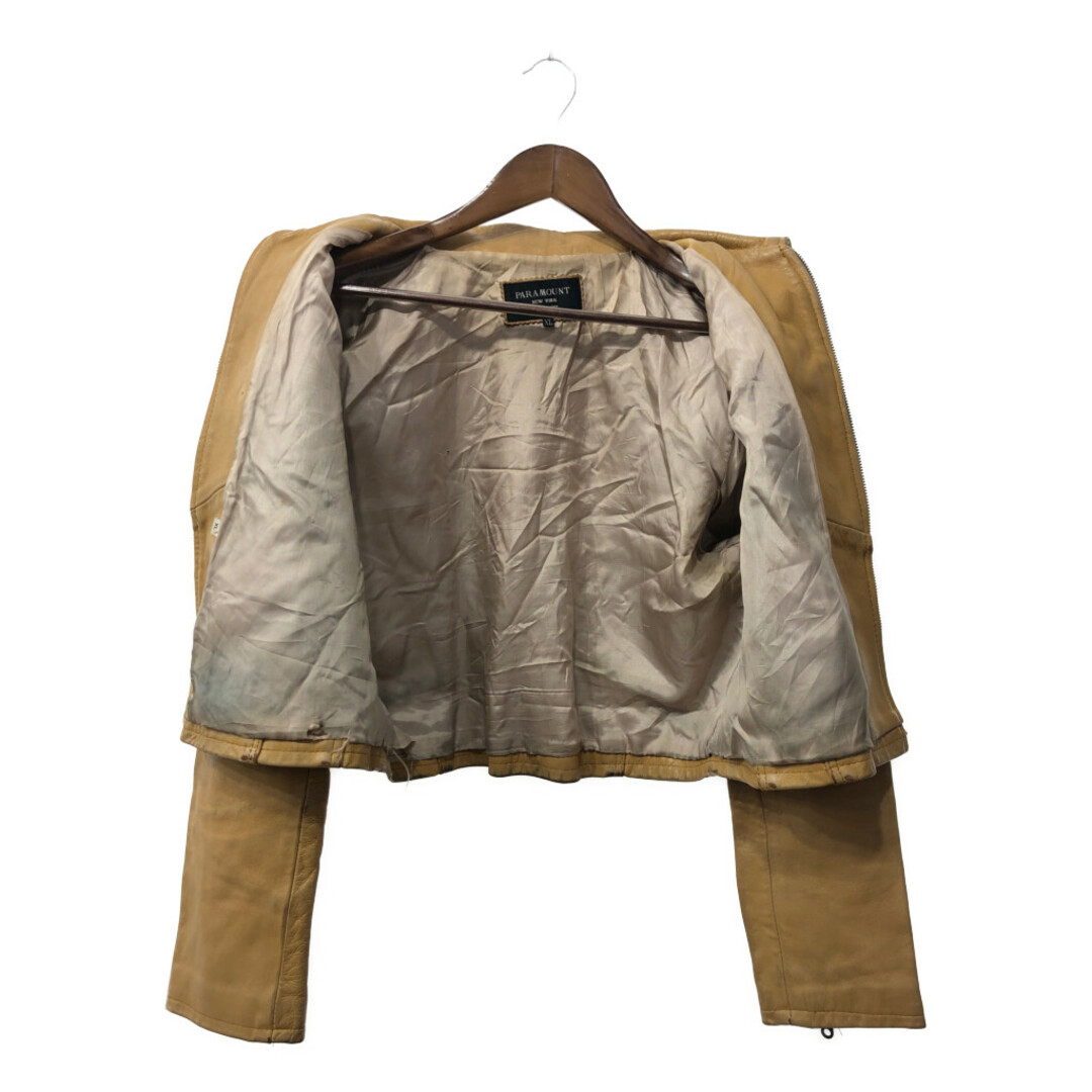 PARAMOUNT NEWYORK 短丈 レザー ライダースジャケット ベージュ PARAMOUNT NEWYORK 短丈 レザー ライダースジャケット ベージュ