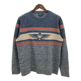 ペンドルトン(PENDLETON)のPENDLETON ペンドルトン ウール ニット セーター サンダーバード マルチカラー (メンズ L) 中古 古着 Q3192(ニット/セーター)