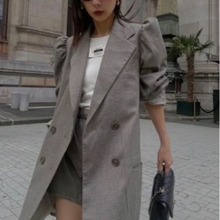 アメリヴィンテージ(Ameri VINTAGE)のCHECK JACKET MINI DRESS(テーラードジャケット)