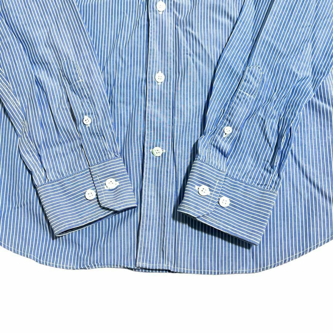 NAUTICA(ノーティカ)のNAUTICA ストライプ BD長袖シャツ ロゴ刺繍 ノンアイロン w15 メンズのトップス(シャツ)の商品写真