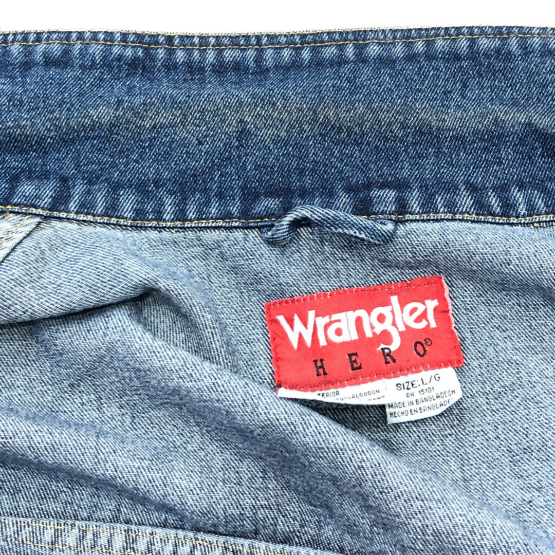 Wrangler(ラングラー)のWrangler HERO ラングラー デニム トラッカージャケット アメカジ ブルー (メンズ L) 中古 古着 Q3227 メンズのジャケット/アウター(Gジャン/デニムジャケット)の商品写真