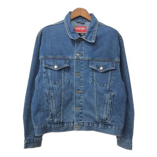 ラングラー(Wrangler)のWrangler HERO ラングラー デニム トラッカージャケット アメカジ ブルー (メンズ L) 中古 古着 Q3227(Gジャン/デニムジャケット)