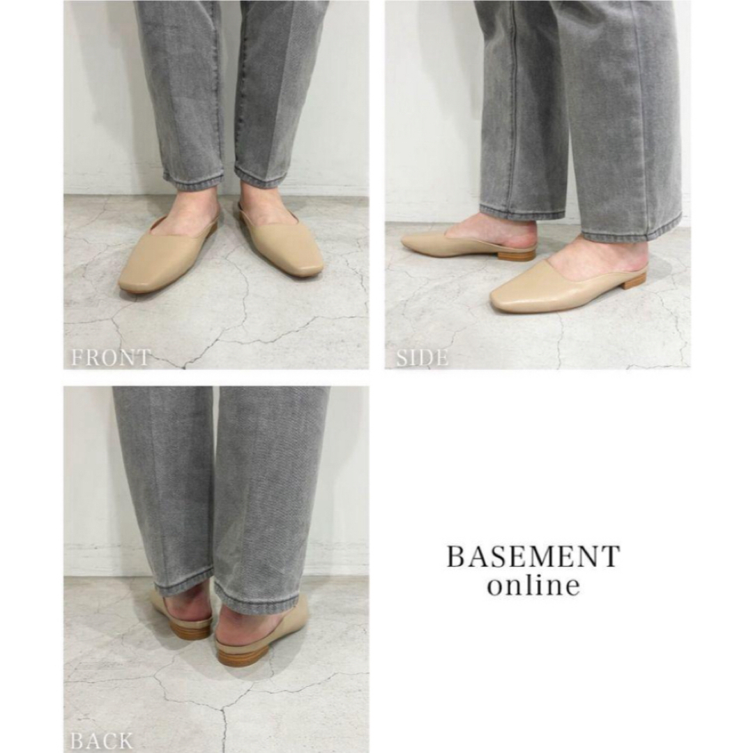 BASEMENT(ベースメント)のベースメント　basement online スクエアラインミュール　24.5 レディースの靴/シューズ(バレエシューズ)の商品写真