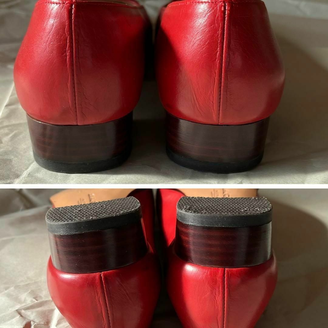 Salvatore Ferragamo(サルヴァトーレフェラガモ)のサルヴァトーレフェラガモ　ガンチーニ ローファー レッド 赤 レディースの靴/シューズ(ローファー/革靴)の商品写真