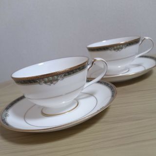 ノリタケ(Noritake)の【廃盤　レア】ノリタケ　ストリームサイド　カップ＆ソーサー　２客(食器)