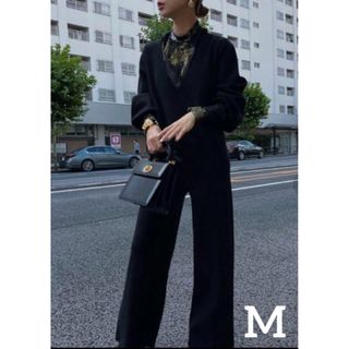 アメリヴィンテージ(Ameri VINTAGE)のAmeri  アメリDEEP V NECK KNIT ROMPERS M(サロペット/オーバーオール)