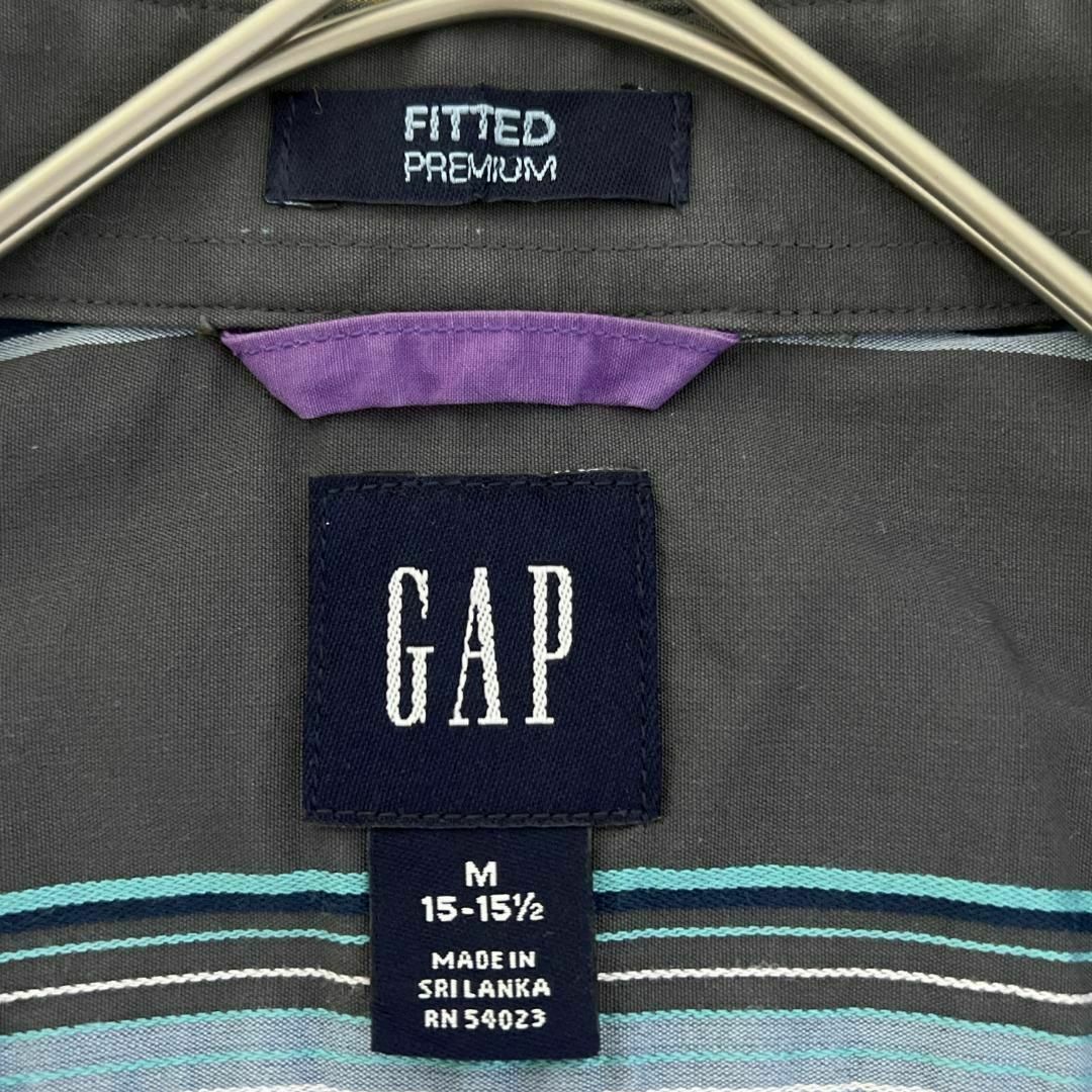 GAP(ギャップ)のGAP ブルー×イエロー ストライプ 長袖シャツ 薄手 US古着 w11 メンズのトップス(シャツ)の商品写真