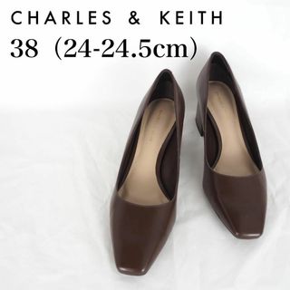 CHARLES&KEITH*パンプス*24-24.5cm*茶*M5773(ハイヒール/パンプス)