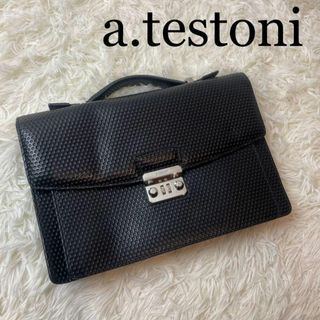 a.testoni - a.testoni　ダイヤルロック　セカンドバッグ　ビジネス ブラック黒