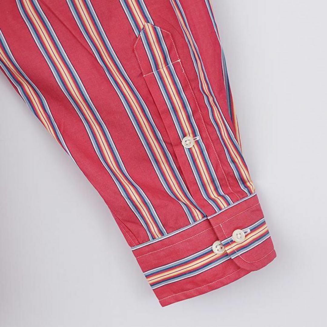 Ralph Lauren(ラルフローレン)のラルフローレン ストライプシャツ L ピンク 黄色 緑 ポニー刺繍 8649 メンズのトップス(シャツ)の商品写真