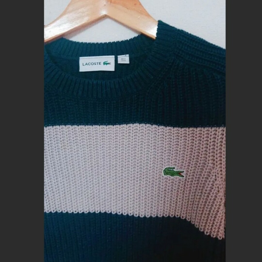 LACOSTE(ラコステ)のLACOSTE ボーダー ニット セーター 美品 レディースのトップス(ニット/セーター)の商品写真