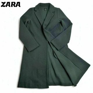 ザラ(ZARA)のザラ ロングコート ミドル丈 ミドルコート アメリカSサイズ カーキ(ロングコート)