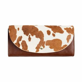 【色: cow】[ラフィカロ]財布 二つ折りフラップ 長財布 大容量 ハラコ&イ(その他)