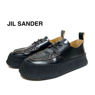 ジルサンダー(Jil Sander)の☆良品 ジルサンダー レザー プラットフォーム シューズ 黒 スペイン製 厚底(ドレス/ビジネス)