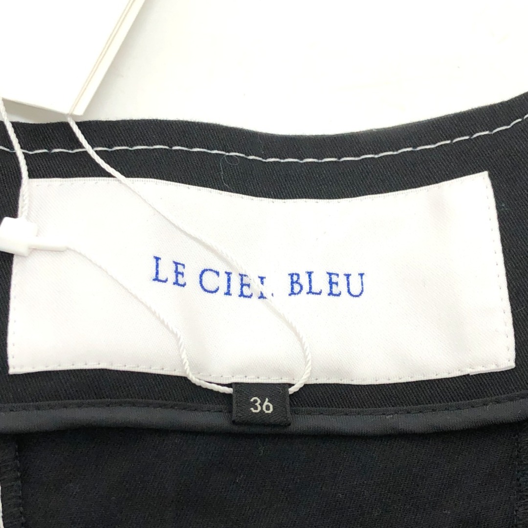 LE CIEL BLEU(ルシェルブルー)のルシェルブルー LE CIEL BLEU ノースリーブ ホワイトステッチ ワンピース コットン ブラック 新品同様 レディースのワンピース(その他)の商品写真