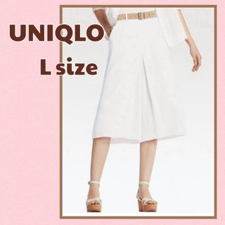 ユニクロ(UNIQLO)のUNIQLO ドレープガウチョパンツ/レディース L オフホワイト (その他)