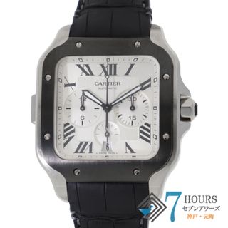 カルティエ(Cartier)の【120388】CARTIER カルティエ  WSSA0017 サントス ドゥ カルティエ クロノグラフ XL シルバーダイヤル SS 自動巻き ギャランティーカード 当店オリジナルボックス 腕時計 時計 WATCH メンズ 男性 男 紳士【中古】(腕時計(アナログ))