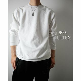 VINTAGE - 90s TULTEX タルテックス ラグラン 無地 スウェット 白 USA製