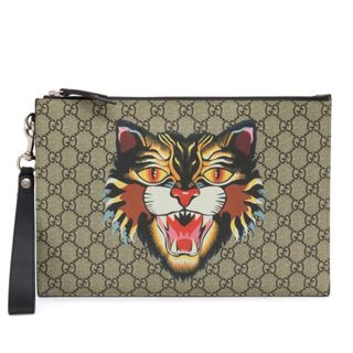 グッチ(Gucci)のグッチ GGスプリーム アングリーキャット クラッチバッグ （22350507）(セカンドバッグ/クラッチバッグ)