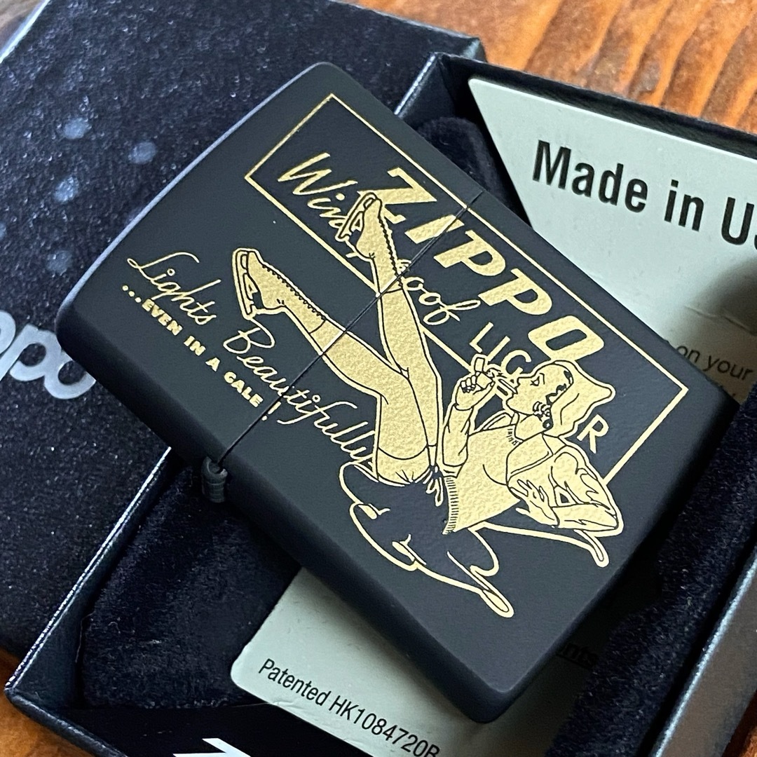 ZIPPO(ジッポー)のZippo ウィンディ ガール BKM-3 艶消し黒＆金色 ジッポー ライター メンズのファッション小物(タバコグッズ)の商品写真