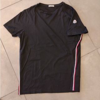 モンクレール(MONCLER)のMONCLER / トリコロール半袖Tシャツ　黒(Tシャツ/カットソー(半袖/袖なし))